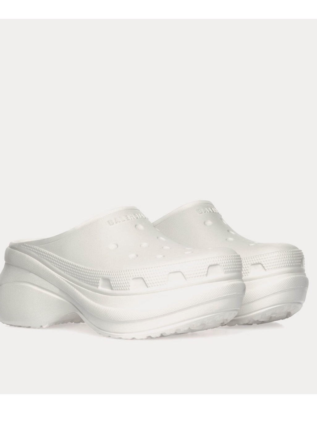 Balenciaga X Crocs Pool Women Size 8 Slides White Chunky Platform Clogs